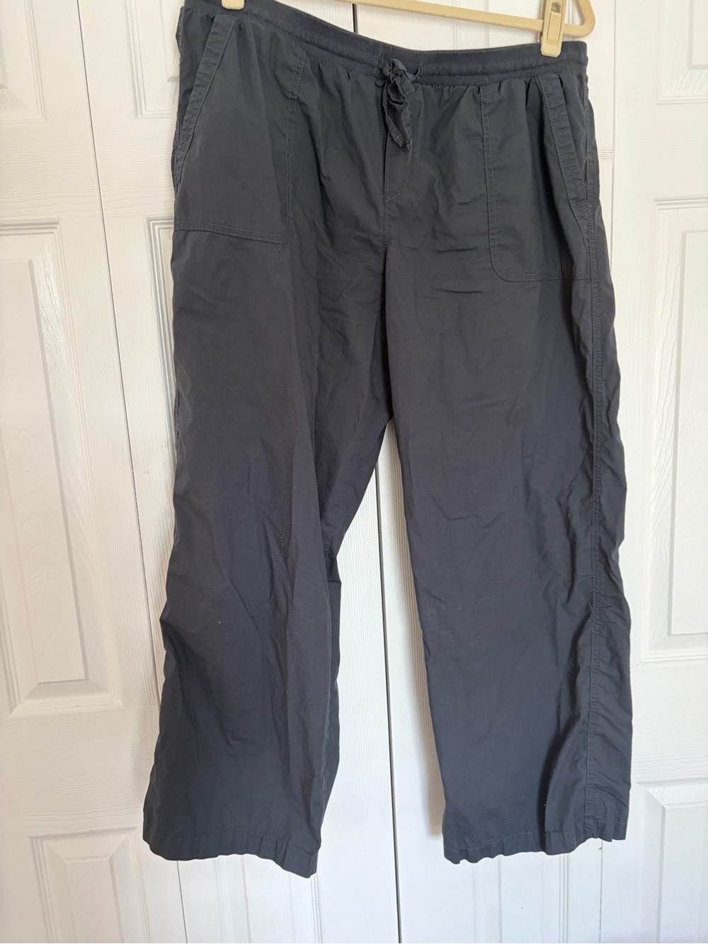 PACT Organic Cotton Stretch Poplin Wide Leg Pant - Steel Blue - XL - Picture 5 of 6